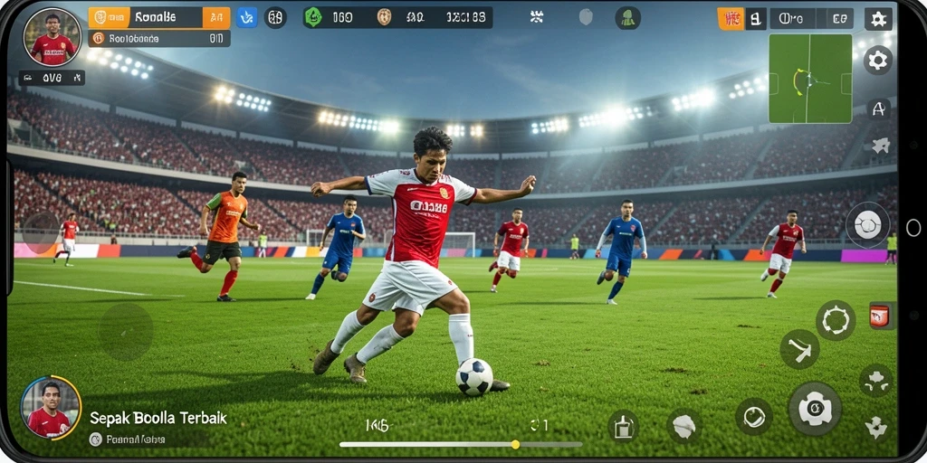 Tampilan gameplay AW8 yang memukau saat pertandingan sepak bola.