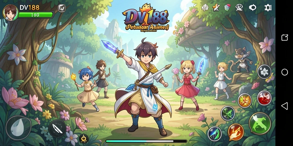 Tampilan menarik dari gameplay <strong>DV188</strong> dengan karakter anime yang menawan.
