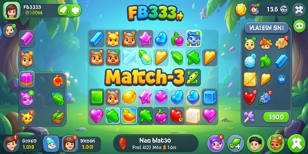 Tampilan gameplay FB333 dengan kombinasi item warna-warni.