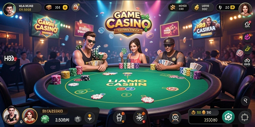 Screenshot gameplay H89 menunjukkan dealer profesional dalam suasana Live Casino.