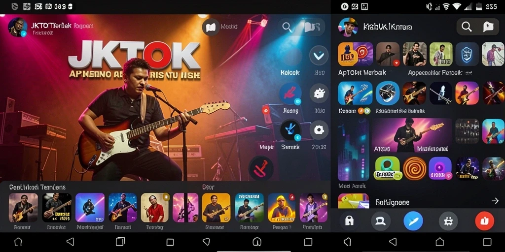 Tampilan gameplay JKTOK dengan beragam fitur musik.