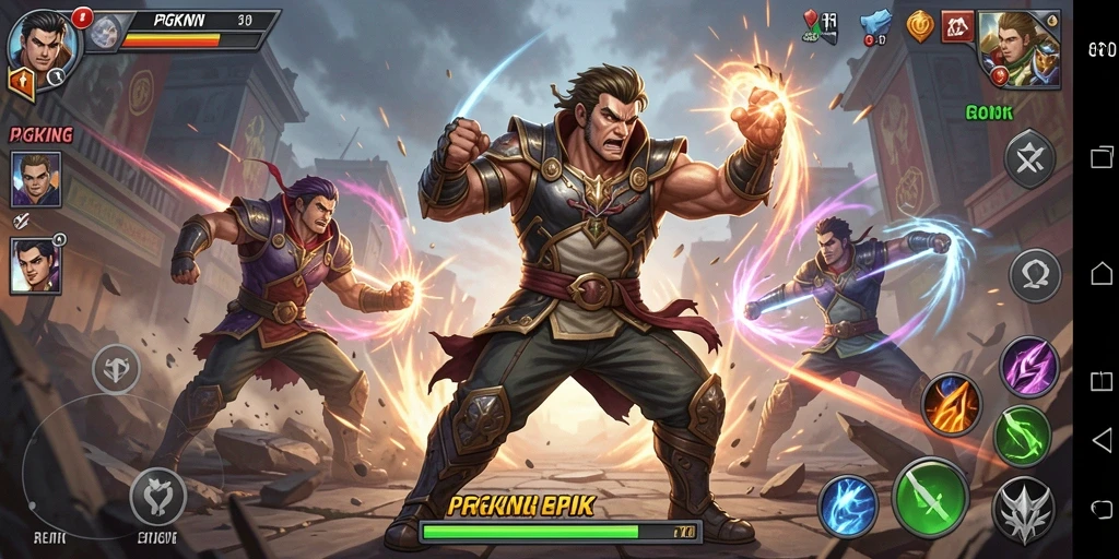 Tampilan gameplay PGKING menunjukkan aksi pertarungan yang mendebarkan.
